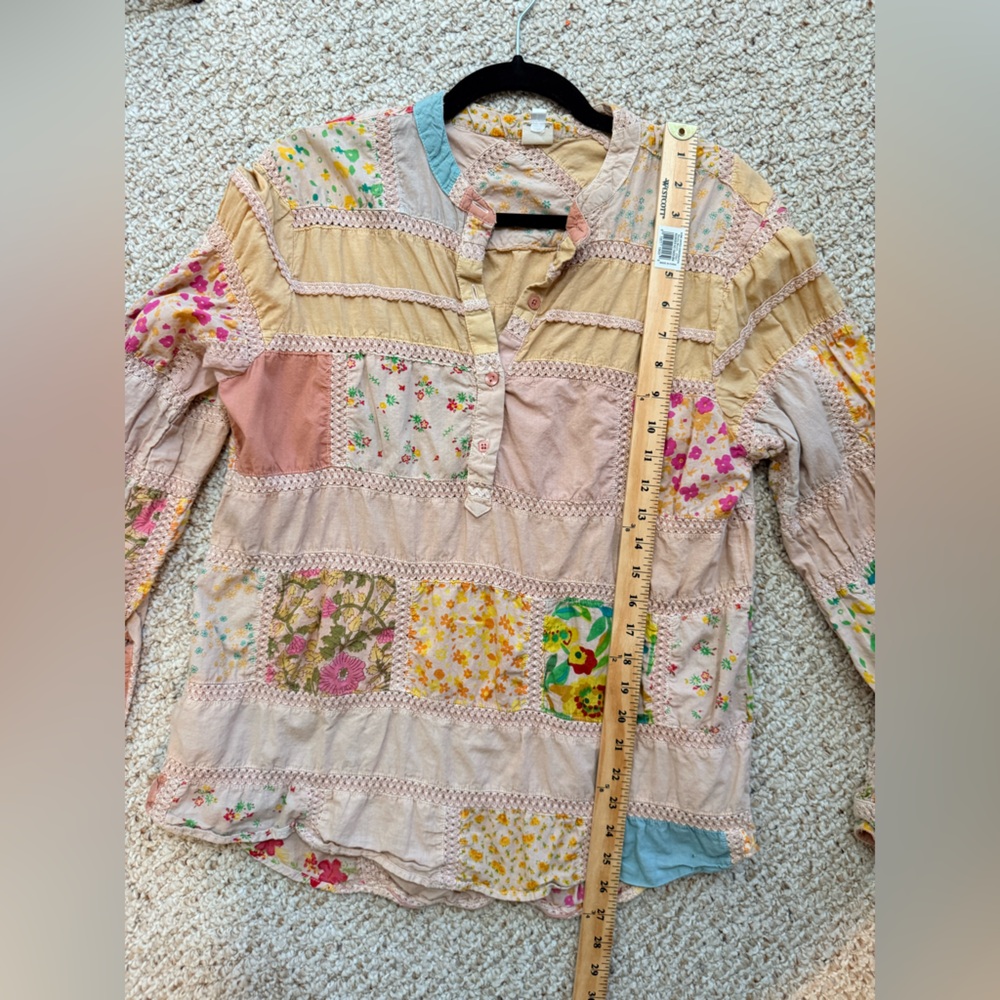 Ivy Jane Patchwork Boho Blouse L Cottagecore Flor… - image 7